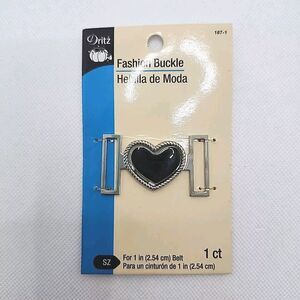 1 Dritz 1" Silvertone & Heart Fashion Buckles 187-1 -Belts, Accents, Bags, Totes